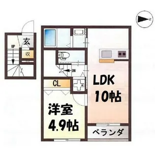 ヒルサイド見附町【2階】の間取り