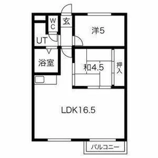 パークハイツ【4階】の間取り