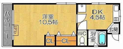 コーポスズキ【2C号室】の間取り