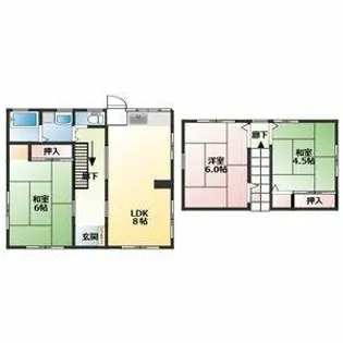 愛知県豊橋市向草間町字日雇取【一戸建】の間取り