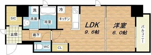セイル淀屋橋【4階】の間取り