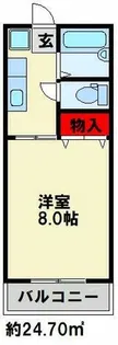 コテージ木町【102号室】の間取り