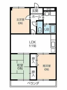 フィオーレ田中【4階】の間取り