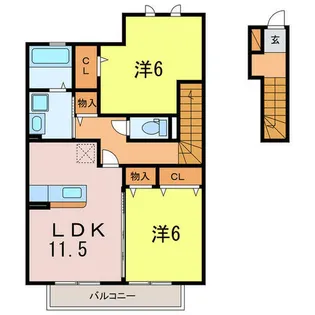 エム・セジュール【202号室】の間取り