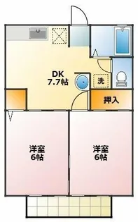 中浜ハイム【2階】の間取り