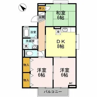 ヴェルデおだかの【2階】の間取り