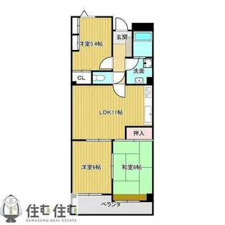 ロアジール上ヶ池【305号室】の間取り