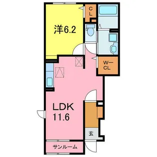 ソンメホリスⅡ【1階】の間取り