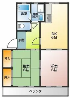 スカイハイツフジ【1階】の間取り