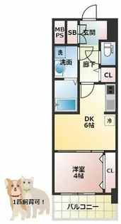 スプランディッド新大阪EAST【4階】の間取り