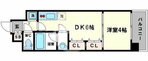 S-RESIDENCE淀屋橋【10階】の間取り