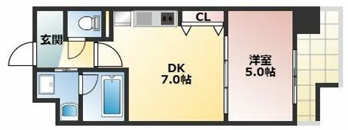 BRAVI南堀江【8階】の間取り