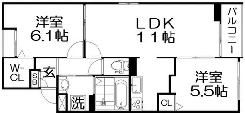 スターリーガーデン【2階】の間取り