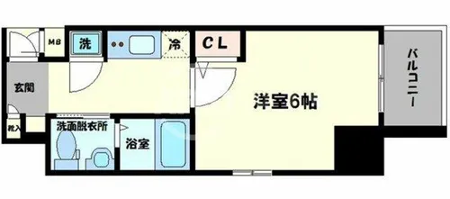 エスリード靭公園【4階】の間取り