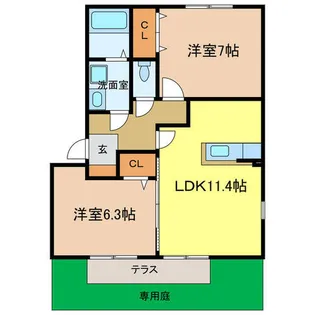 リビングタウン狭山池【1階】の間取り