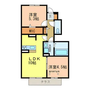 GRASMERE A【102号室】の間取り