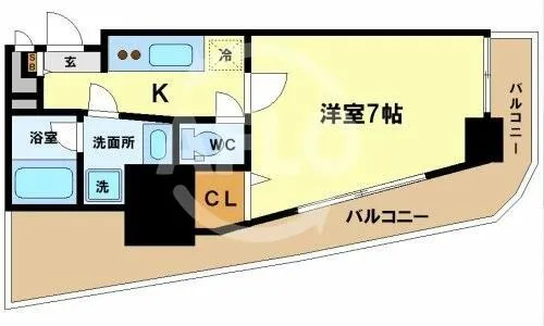 カスタリアタワー肥後橋【13階】の間取り