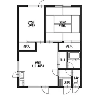 フラワーハイツ【6号室】の間取り
