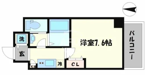 レジュールアッシュ難波MINAMI【2階】の間取り