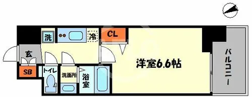 プレサンス大国町アドロッソ【14階】の間取り