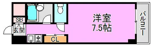 エクセルシオール長田【4階】の間取り