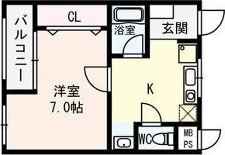 メゾンポルタ【0202号室】の間取り