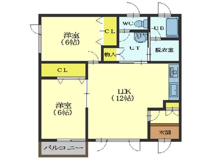 アクエリアスミナト【A-1号室】の間取り
