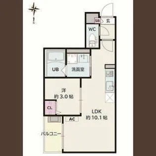 JACK MINAMIJUICHIBANⅠ【2階】の間取り