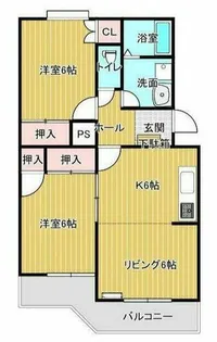 サンハイツ大岩 A【203号室】の間取り