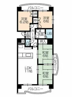 フィオーレ豊橋【306号室】の間取り