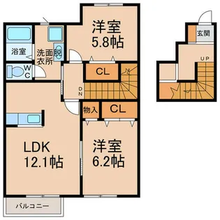 メゾンⅠ・Ⅱ【2階】の間取り