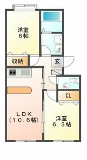 WEST COURT S棟【2階】の間取り