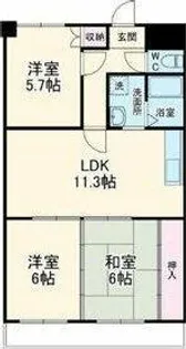ジョイフル中野【3C号室】の間取り