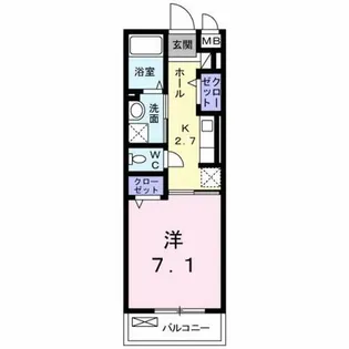 リヴェール北花田【1階】の間取り