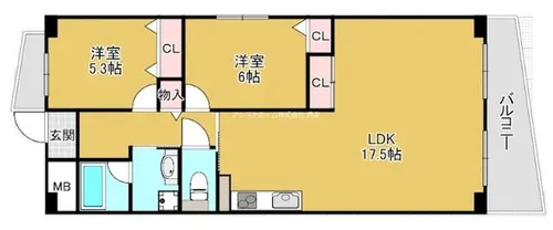 ブリランテ大浜【601号室】の間取り