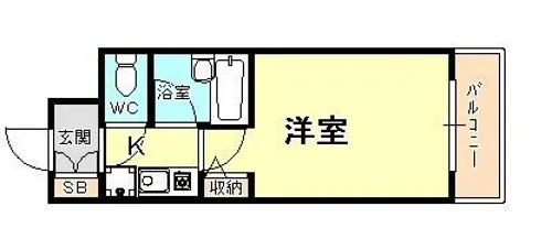 エスリード三宮第3【6階】の間取り