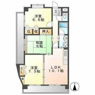 プリーマ千代鶴【3階】の間取り