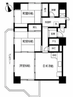 リバーサイドみやこし【701号室】の間取り
