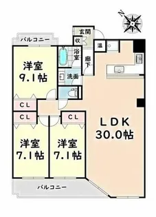愛知県名古屋市瑞穂区春山町【マンション】の間取り