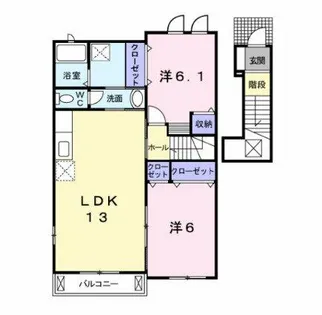 レスト コリーヌ【2階】の間取り