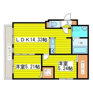 ラピスブラオ東区役所前【201号室】の間取り