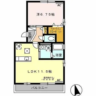 レスポワール井原【1階】の間取り