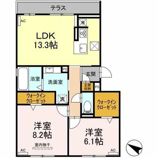 ファミール駅西【1階】の間取り