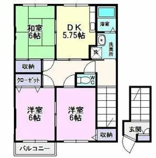 ハイステージ・レシオ【202号室】の間取り