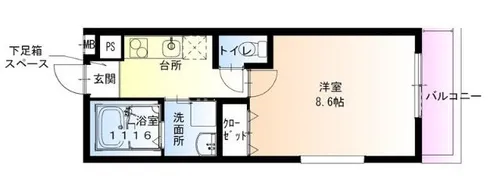 フジパレス長洲公園5番館【1階】の間取り