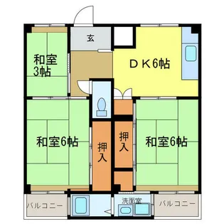 ビレッジハウス加賀田 1号棟【203号室】の間取り