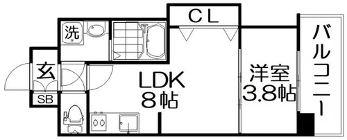 シェリロ香里園【4階】の間取り