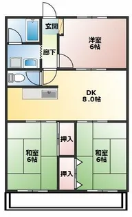 パークサイドハイム Ⅱ棟【402号室】の間取り