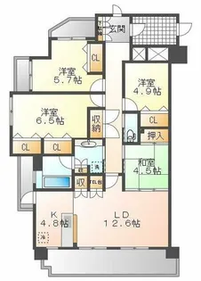 リベラマークス錦町【2階】の間取り
