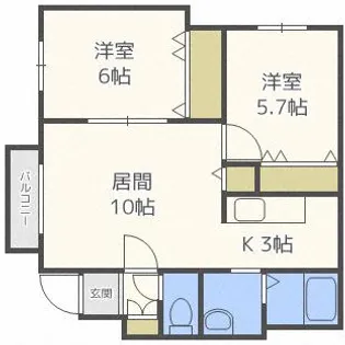 アンジェラスL・A【2階】の間取り
